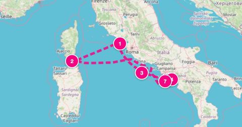 Bonifacio Cruise Port - 7 Night Sorrentine Peninsula Sojourn (Rome Roundtrip)