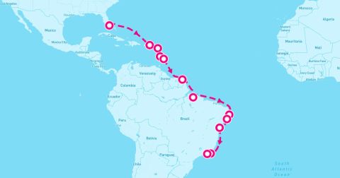 Recife Cruise Port - 18 Night White Sands & Brazilian (Miami To Rio De Janeiro)