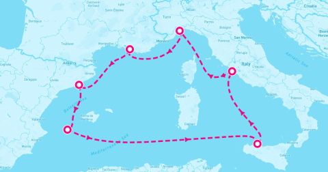 Savona Cruise Port - 7 Night Western Mediterranean (Barcelona Roundtrip)