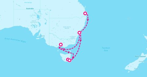 Melbourne Cruise Port - 9 Night Tasmania (Brisbane To Sydney)