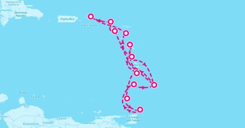 Kingstown Cruise Port - Adriatic Explorer followed by Iconic Islands