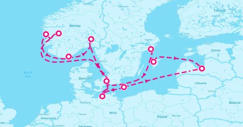 Ronne Cruise Port - 14 Night Northern Europe (Copenhagen Roundtrip)