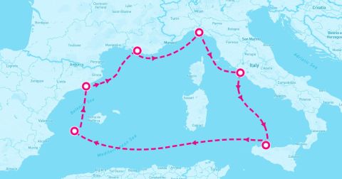 Palermo Cruise Port - 7 Night Western Mediterranean (Rome Roundtrip)