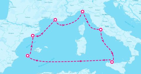 Palermo Cruise Port - 7 Night Western Mediterranean (Genoa Roundtrip)