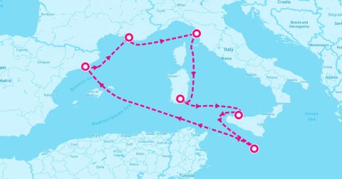 Cagliari Cruise Port - 7 Night Western Mediterranean (Marseille Roundtrip)