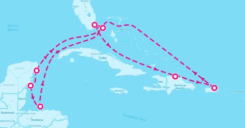 Costa Maya Cruise Port - 14 Night Caribbean & Bahamas (Miami Roundtrip)