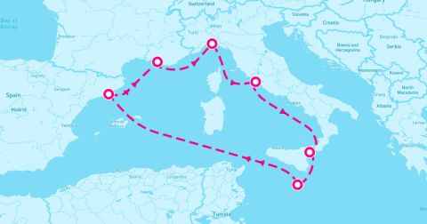 Taormina Cruise Port - 7 Night Western Mediterranean (Genoa Roundtrip)