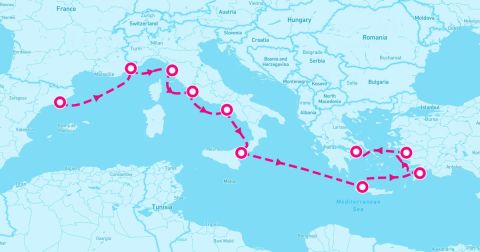 Souda Cruise Port - 11 Night Mediterranean Splendor: Amalfi Coast & Ancient Ruins (Barcelona To Athens)