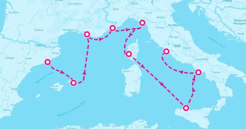 Sorrento Cruise Port - 9 Night Plazas & Colonnades (Barcelona To Rome)