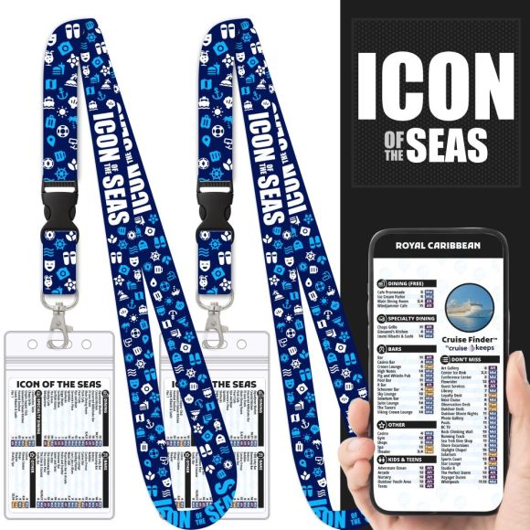 Cruise Lanyard for Royal Caribbean Icon of The Seas - with Deck Finder Cards