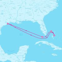 Carnival Breeze May 22, 2027 itinerary map