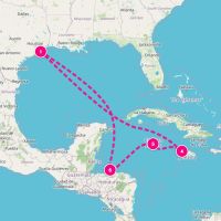 Carnival Breeze December 18, 2027 itinerary map