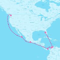 Carnival Legend April 4, 2027 itinerary map