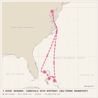 Carnival Pride March 7, 2027 itinerary map