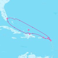 Celebrity Eclipse February 8, 2025 itinerary map