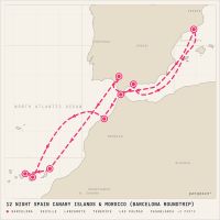 Celebrity Infinity November 29, 2028 itinerary map