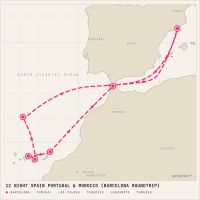 Celebrity Infinity December 11, 2028 itinerary map