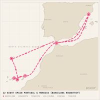Celebrity Infinity January 16, 2029 itinerary map