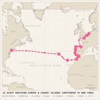 Coral Princess November 5, 2027 itinerary map