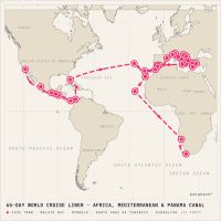 Coral Princess March 9, 2028 itinerary map