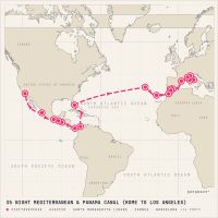 Coral Princess April 8, 2028 itinerary map