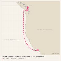 Coral Princess May 13, 2028 itinerary map