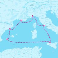 Costa Smeralda July 18, 2026 itinerary map