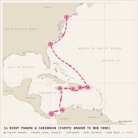 Crystal Serenity August 20, 2027 itinerary map