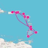 Emerald Princess February 13, 2028 itinerary map