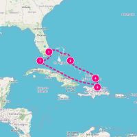 MS Eurodam October 23, 2027 itinerary map