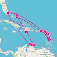 MS Eurodam February 12, 2028 itinerary map