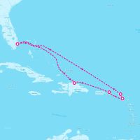 Freedom of the Seas March 15, 2025 itinerary map