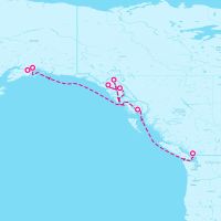 Grand Princess August 22, 2026 itinerary map