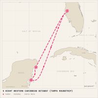Grandeur of the Seas April 10, 2027 itinerary map