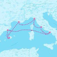 Legend of the Seas June 10, 2027 itinerary map