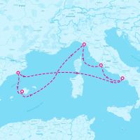 Legend of the Seas July 22, 2027 itinerary map