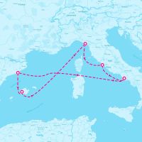 Legend of the Seas July 25, 2027 itinerary map