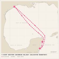 Liberty of the Seas December 23, 2027 itinerary map