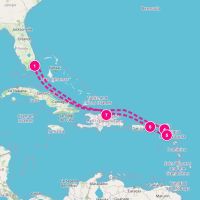 MSC Seashore February 12, 2028 itinerary map
