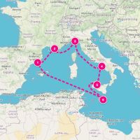 MSC Seashore April 16, 2028 itinerary map