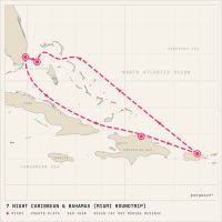 MSC World America June 12, 2027 itinerary map