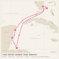 MSC World America October 23, 2027 itinerary map
