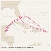MSC World America December 18, 2027 itinerary map