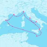 MSC World Europa April 7, 2025 itinerary map
