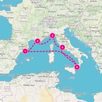MSC World Europa November 6, 2026 itinerary map