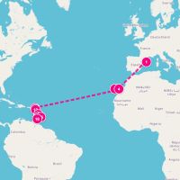 MSC World Europa November 18, 2026 itinerary map