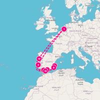MS Nieuw Statendam November 21, 2026 itinerary map