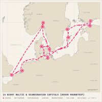 MS Nieuw Statendam August 18, 2028 itinerary map