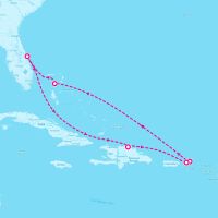 Norwegian Aqua July 19, 2025 itinerary map