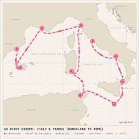 Norwegian Dawn July 12, 2028 itinerary map